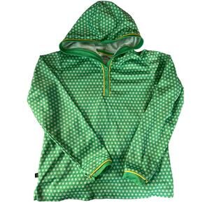 Lands End Green Hooded Shirt size 10-12